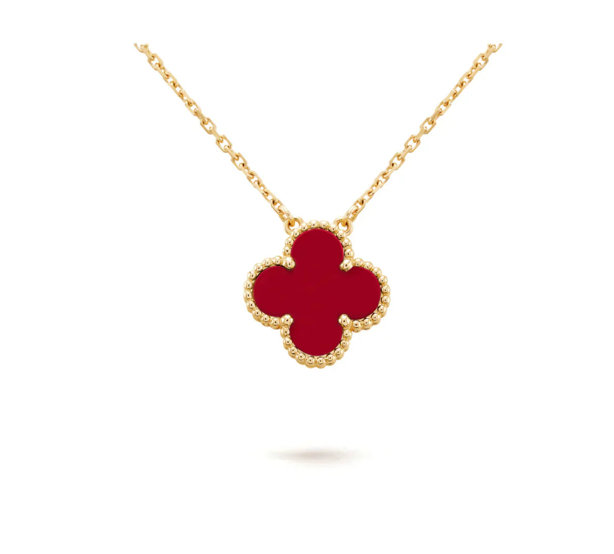 [LuckyStar]CLOVER 15MM KARNEOL EINZELNE BLUMENKETTE
