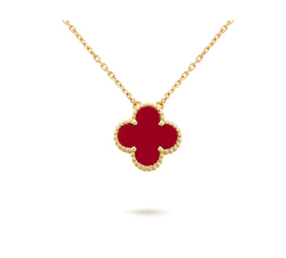 [LuckyStar]CLOVER 15MM KARNEOL EINZELNE BLUMENKETTE