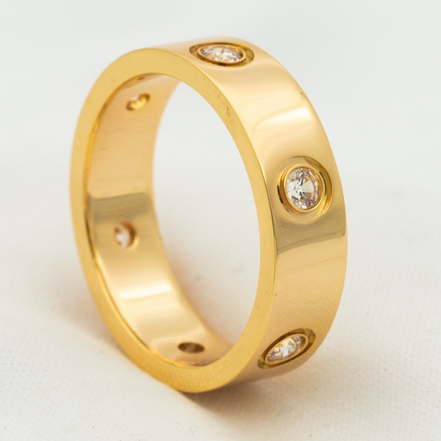 [LuckyStar]Liebesring 5,5 mm 6 Diamanten Roségold