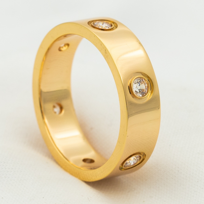 [LuckyStar]Liebesring 5,5 mm 6 Diamanten Roségold