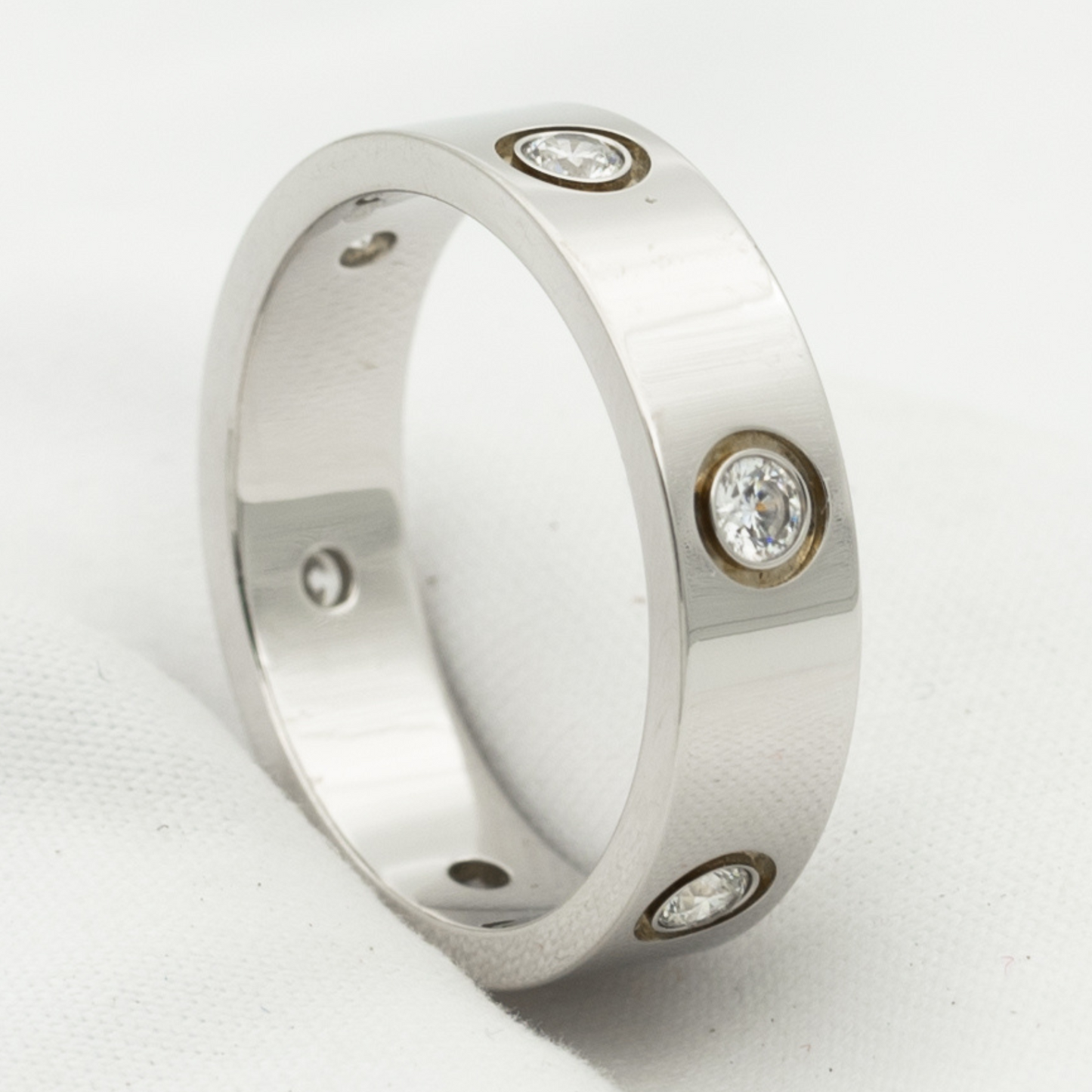 [LuckyStar]Liebesring 5,5 mm 6 Diamanten Silber