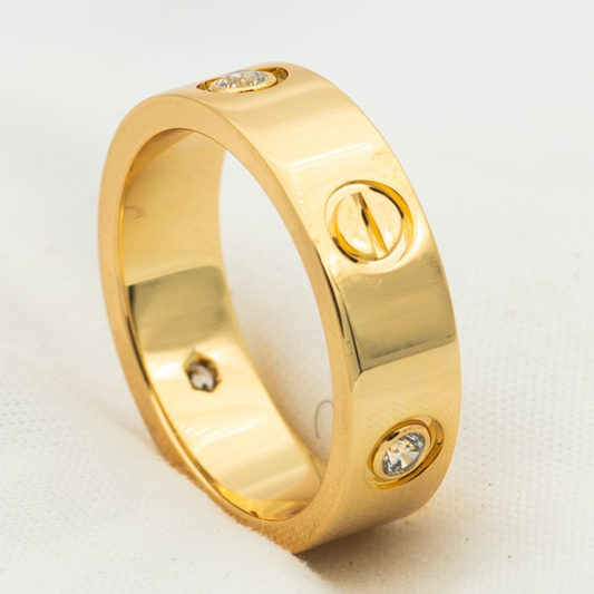 [LuckyStar]Liebesring 5,5 mm 3 Diamanten Roségold