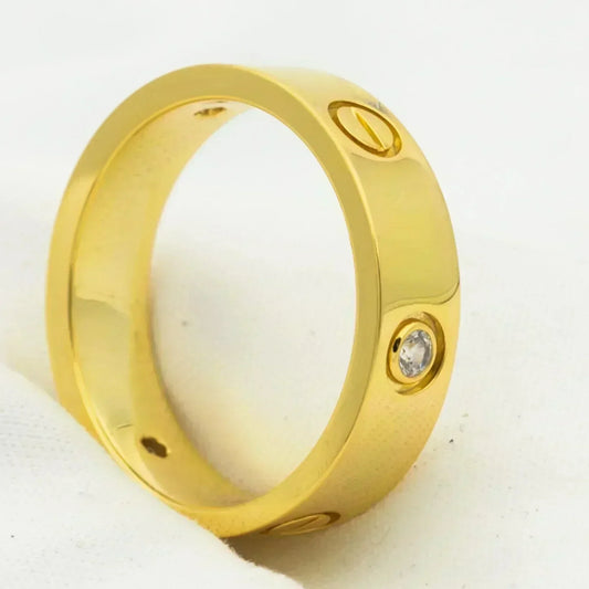 [LuckyStar]Liebesring 5,5 mm 3 Diamanten Gold