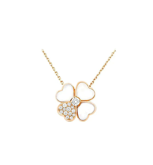 [LuckyStar]CLOVER MOP DIAMOND ROSÉGOLD HALSKETTE