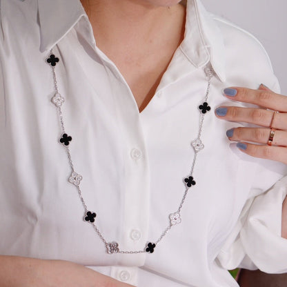 [LuckyStar]CLOVER 20 MOTIFS ONYX DIAMOND SILVER