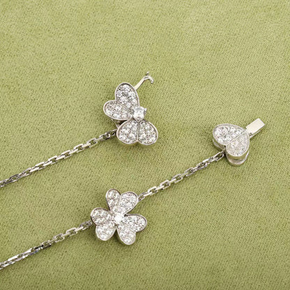 [LuckyStar]FRIVOLE SILBERNE HALSKETTE MIT 9 BLUMEN