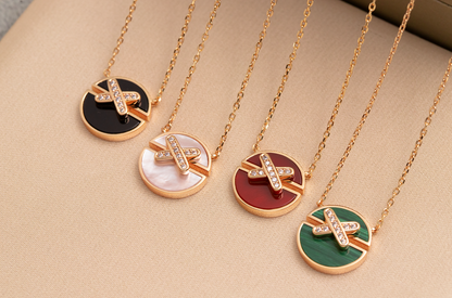 [LuckyStar]JEUX DE ROSA GOLD DIAMANT-HALSKETTE
