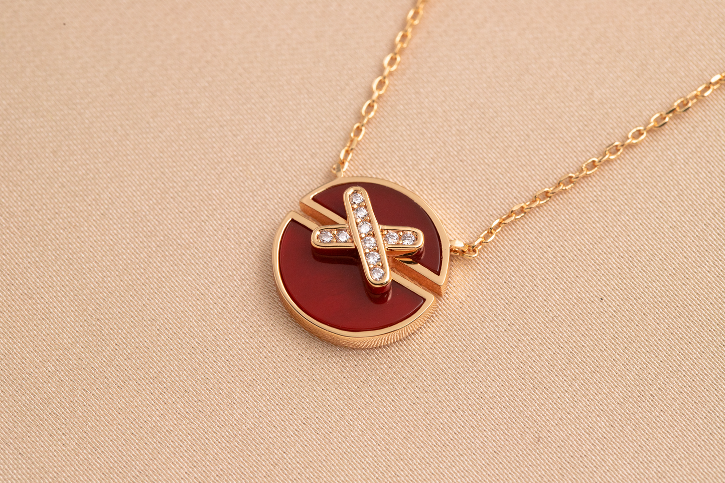 [LuckyStar]JEUX DE ROSA GOLD DIAMANT-HALSKETTE