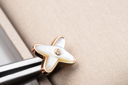 [LuckyStar]JEUX DE WHITE MOP PINK GOLD DIAMANT OHRRINGE