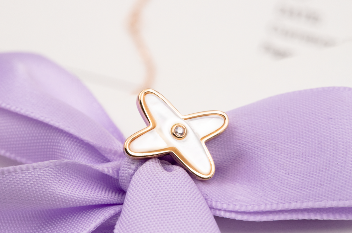 [LuckyStar]JEUX DE WHITE MOP PINK GOLD DIAMANT OHRRINGE