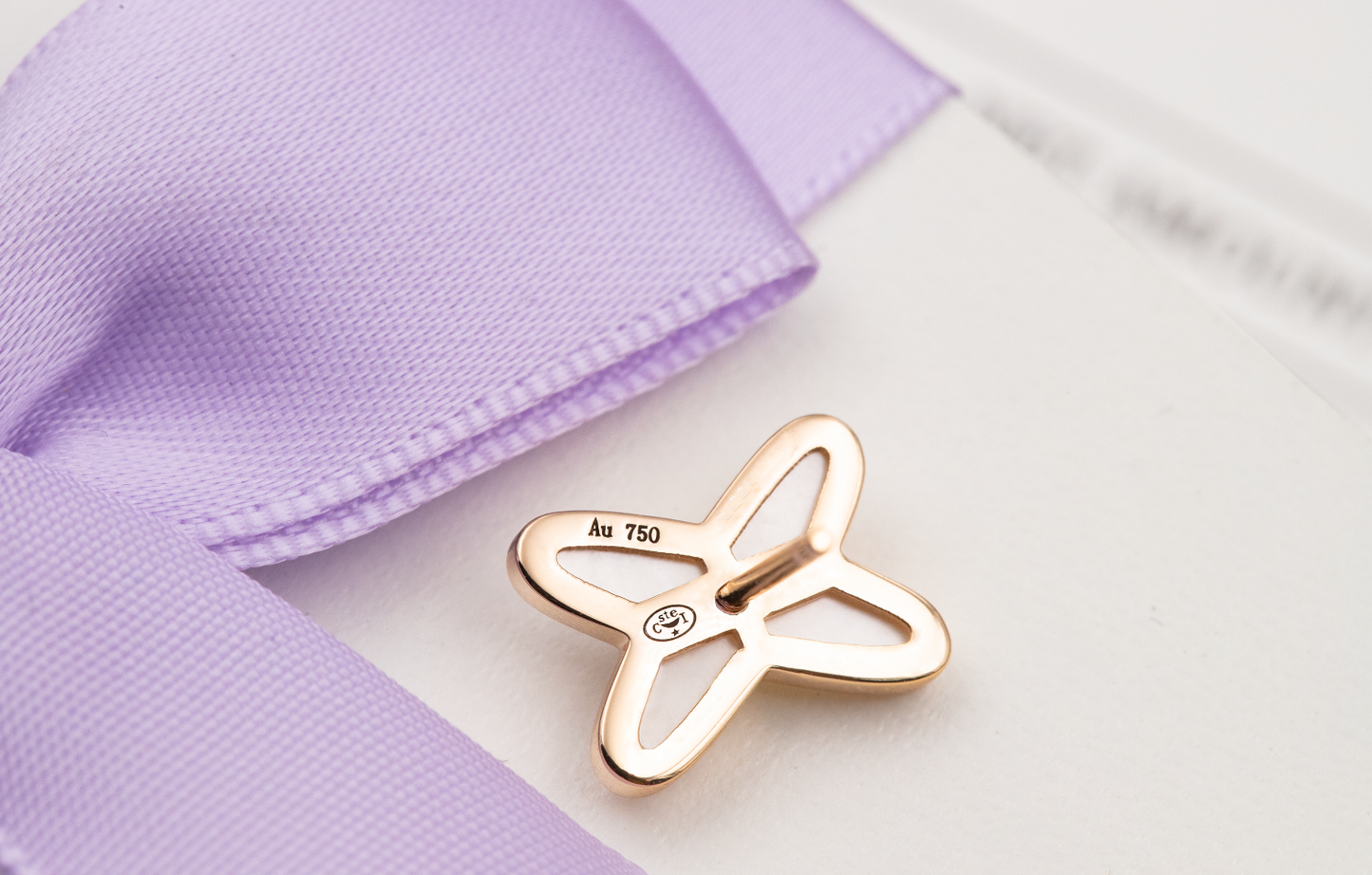 [LuckyStar]JEUX DE WHITE MOP ROSÉGOLD DIAMANT OHRRINGE