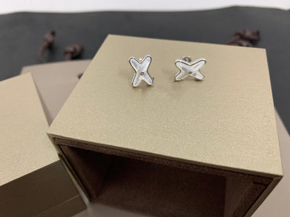 [LuckyStar]JEUX DE WHITE MOP SILBER DIAMANT OHRRINGE