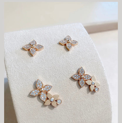 [LuckyStar] STERNENBLÜTEN-OHRSTECKER ROTGOLD DIAMANTEN