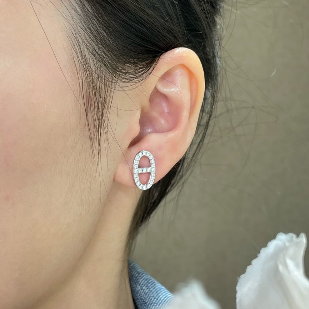 [LuckyStar]HM VOLLER DIAMANT SCHWEINENASEN-OHRSTECKER