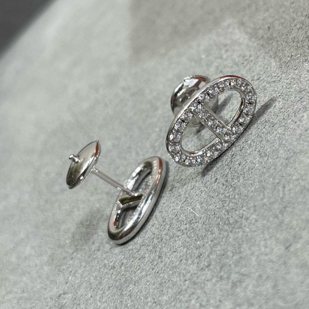 [LuckyStar]HM VOLLER DIAMANT SCHWEINENASEN-OHRSTECKER