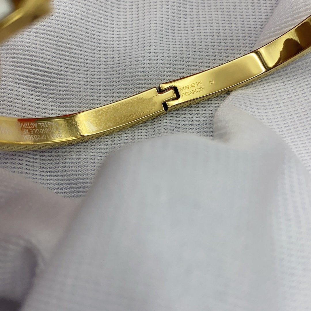 [LuckyStar]KLASSISCHES HM CLIC WEISSES 8MM EMAILLE-ARMBAND