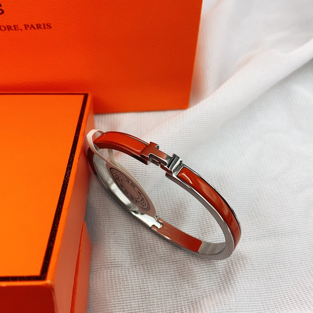 [LuckyStar]KLASSISCHES HM CLIC ROT 8MM EMAILLE ARMBAND