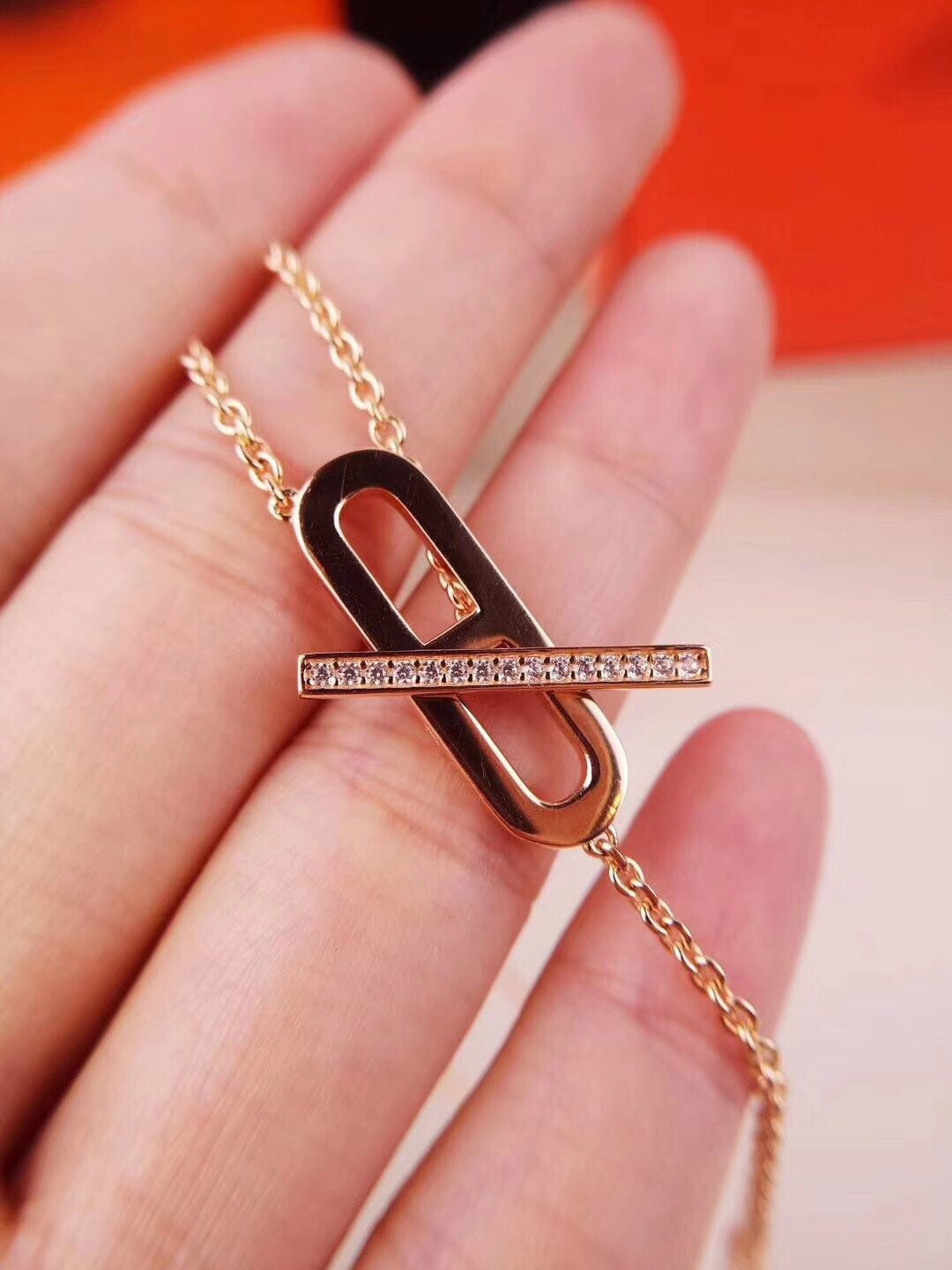 [LuckyStar]HM HALSKETTE PLATIN ROSÉGOLD DIAMANT