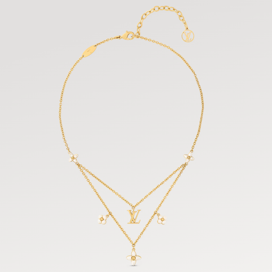 [LuckyStar]FLOWERGRAM GOLD MOP DOPPELREIHIGE HALSKETTE
