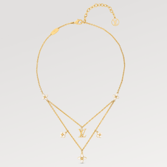 [LuckyStar]FLOWERGRAM GOLD MOP DOPPELREIHIGE HALSKETTE