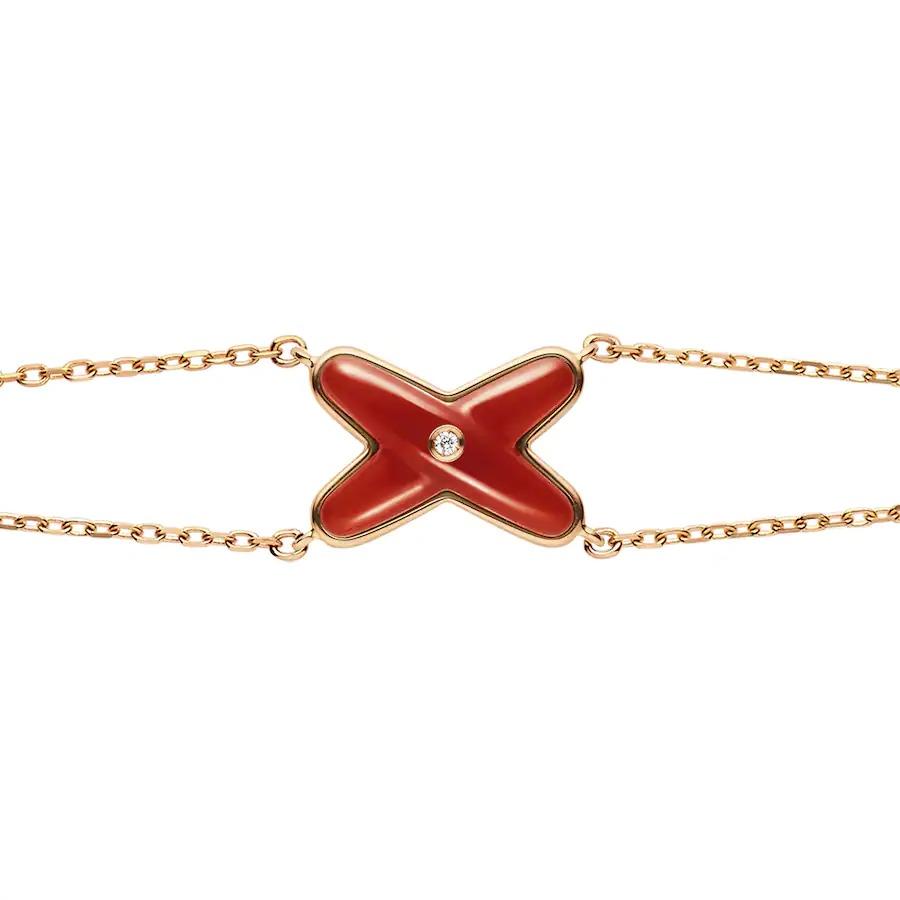[LuckyStar]JEUX ARMBAND KARNEOL ROTGOLD 1 DIAMANT
