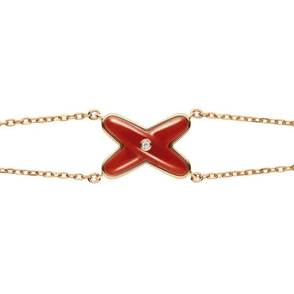 [LuckyStar]JEUX ARMBAND KARNEOL ROTGOLD 1 DIAMANT