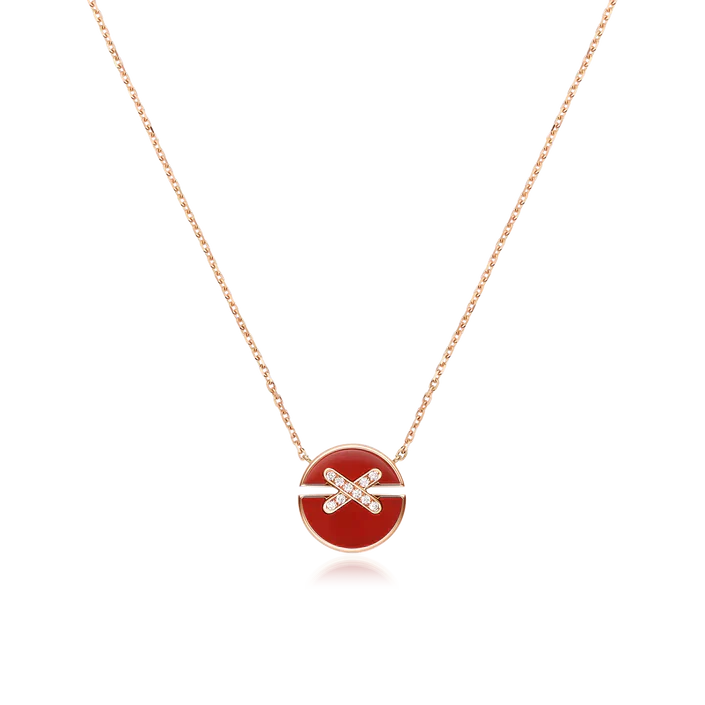 [LuckyStar]JEUX DE ROSÉGOLD-DIAMANT-HALSKETTE