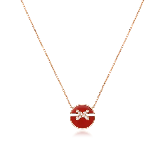 [LuckyStar]JEUX DE ROSÉGOLD-DIAMANT-HALSKETTE