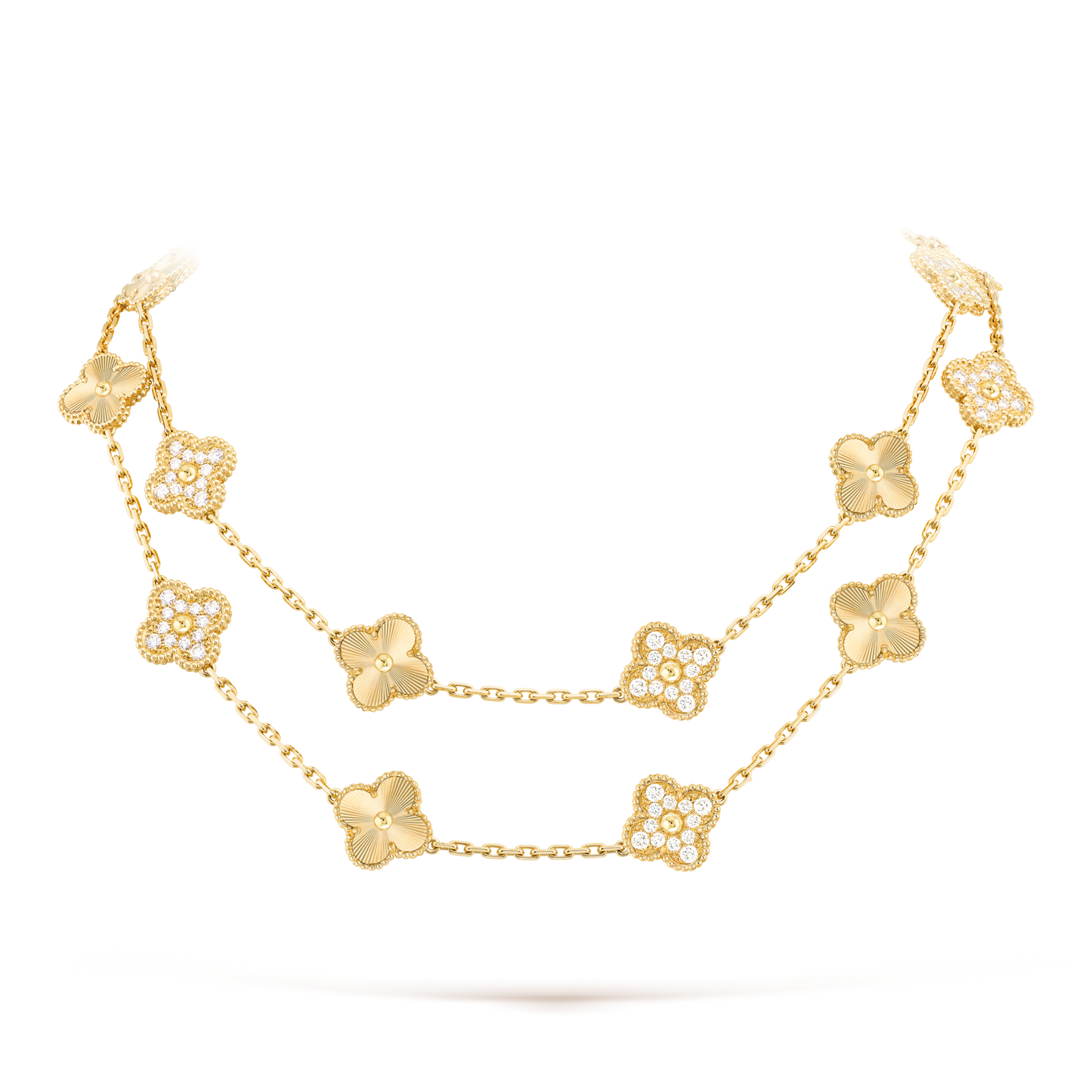 [LuckyStar]CLOVER 20 MOTIFS LASER DIAMOND NECKLACE