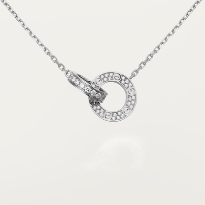 [LuckyStar] LOVE 7,6 MM HALSKETTE ROSÉGOLD UND SILBER VOLLER DIAMANT