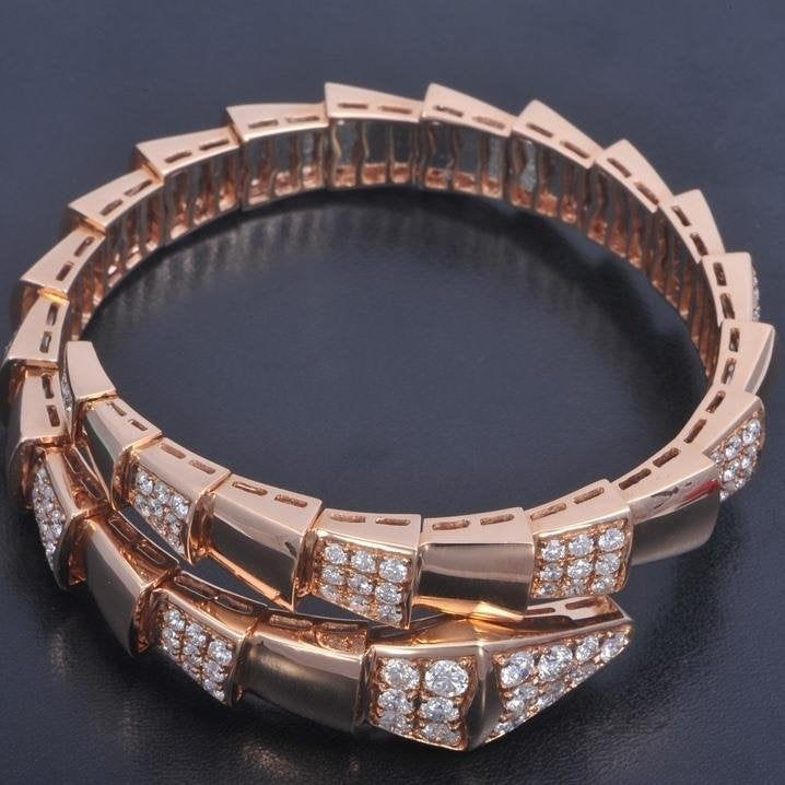 [LuckyStar]SERPENTI BREITES ARMBAND ROTGOLD DIAMANT