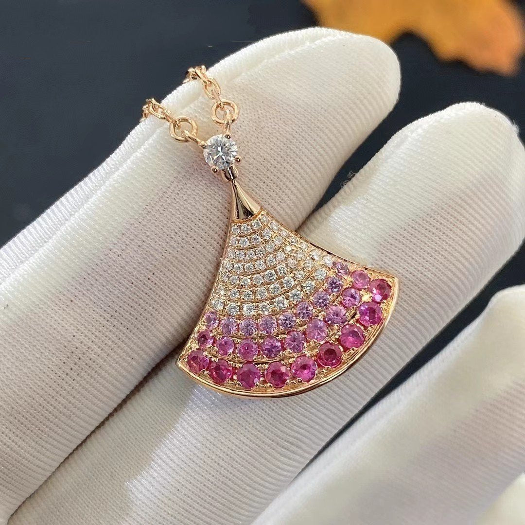 [LuckyStar]TRAUM HALSKETTE ROSA GOLD ROSA DIAMANT