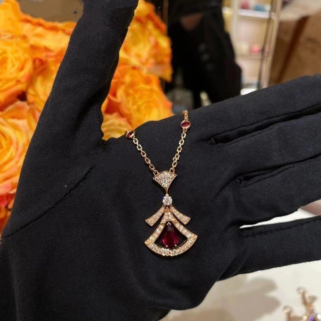 [LuckyStar]TRAUM HALSKETTE KARNEOL DIAMANT ROTGOLD