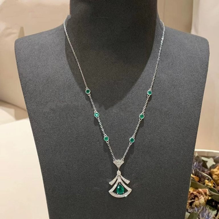 [LuckyStar]TRAUM HALSKETTE MALACHIT DIAMANT SILBER