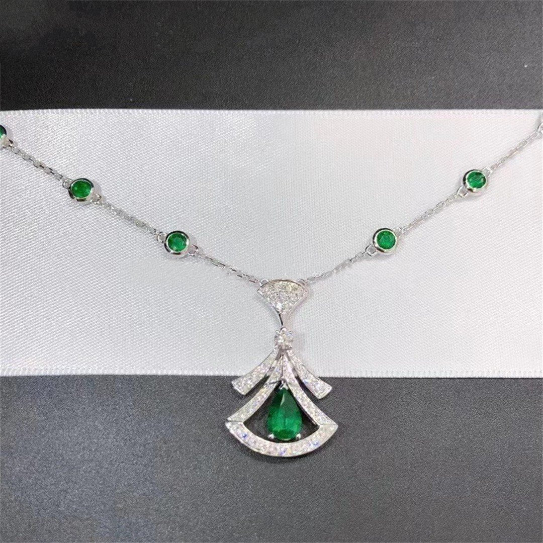 [LuckyStar]TRAUM HALSKETTE MALACHIT DIAMANT SILBER
