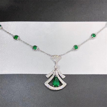 [LuckyStar]TRAUM HALSKETTE MALACHIT DIAMANT SILBER