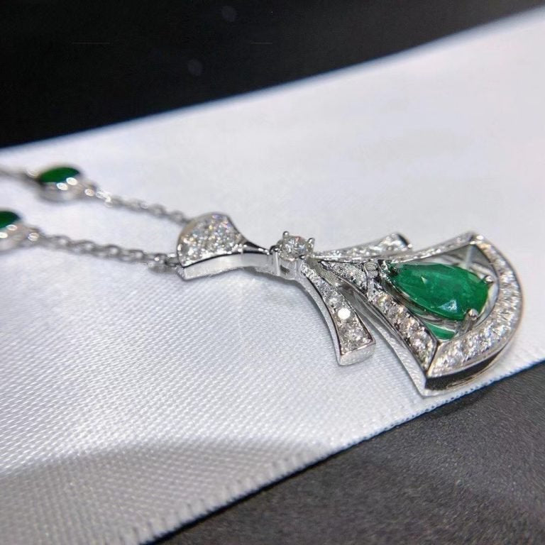 [LuckyStar]TRAUM HALSKETTE MALACHIT DIAMANT SILBER