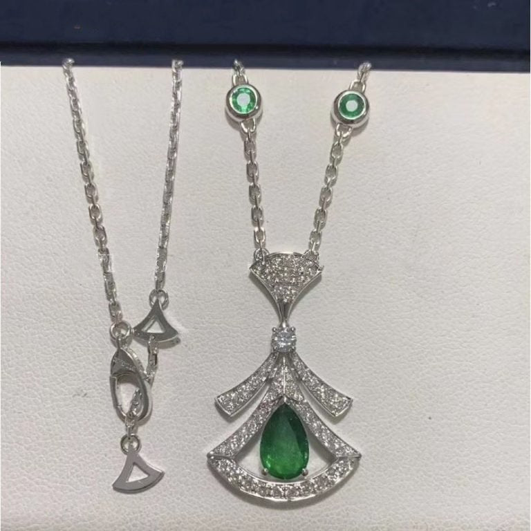 [LuckyStar]TRAUM HALSKETTE MALACHIT DIAMANT SILBER