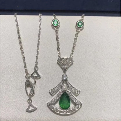 [LuckyStar]TRAUM HALSKETTE MALACHIT DIAMANT SILBER