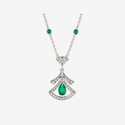 [LuckyStar]TRAUM HALSKETTE MALACHIT DIAMANT SILBER