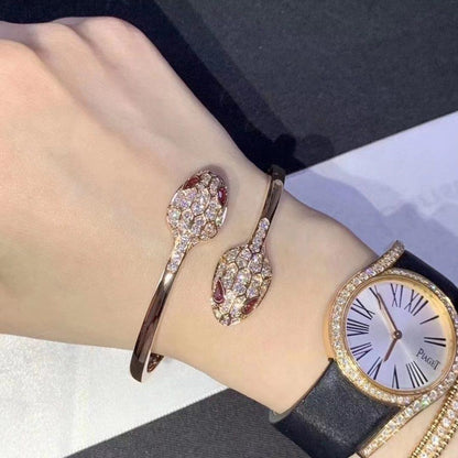 [LuckyStar]SERPENTI ARMBAND ROTGOLD DIAMANT DOPPELSCHLANGE