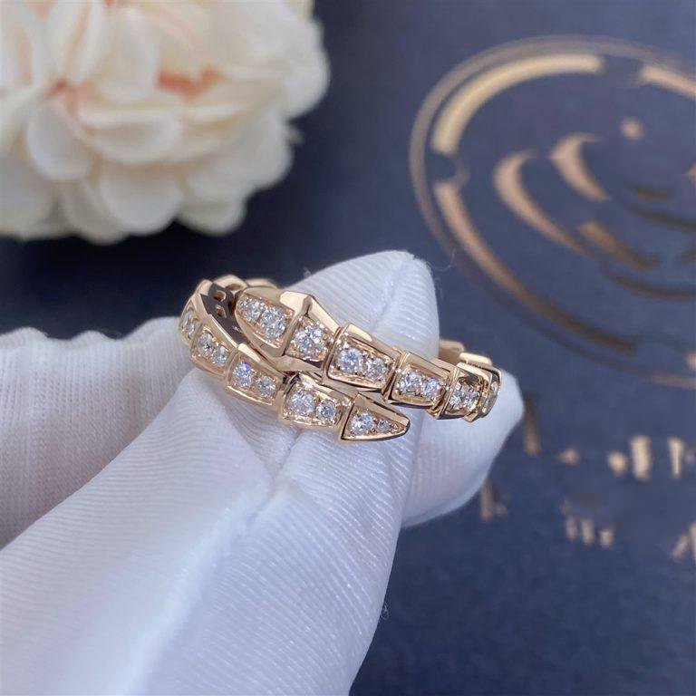 [LuckyStar]SERPENTI RING ROTGOLD DIAMANT GEPAART 4MM