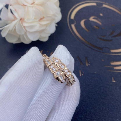 [LuckyStar]SERPENTI RING ROTGOLD DIAMANT GEPAART 4MM