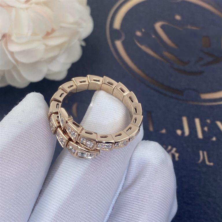 [LuckyStar]SERPENTI RING ROTGOLD DIAMANT GEPAART 4MM