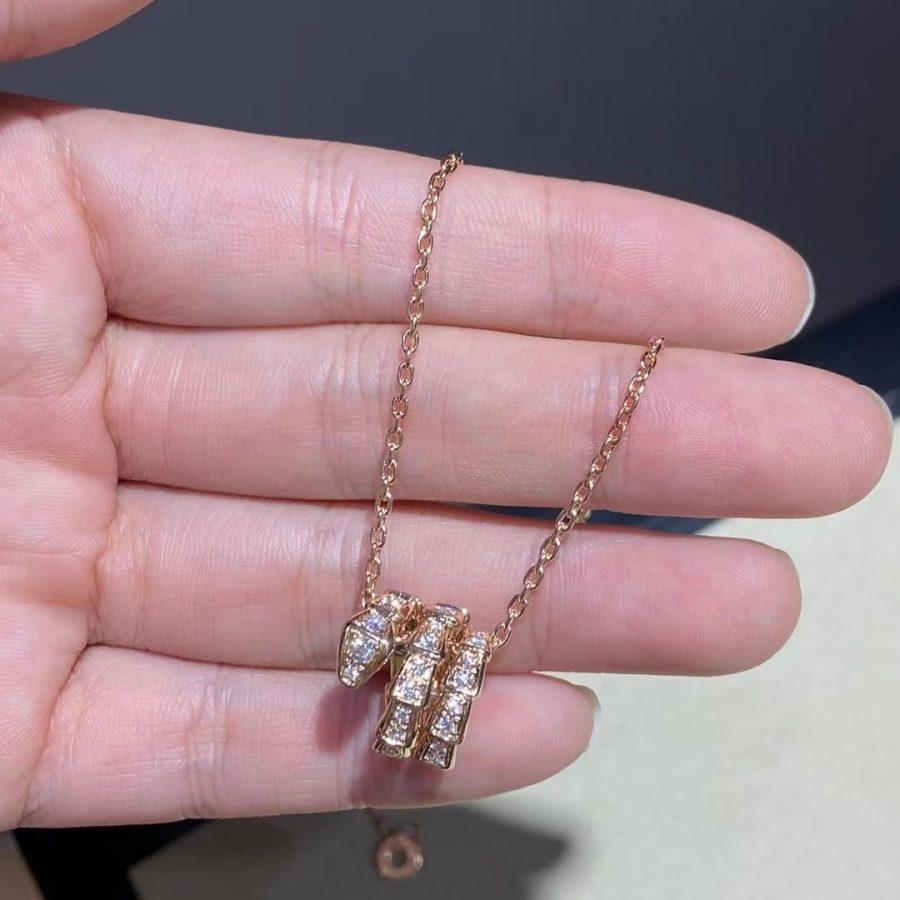 [LuckyStar]SERPENTI ROTGOLD HALSKETTE DOPPELRING DIAMANT