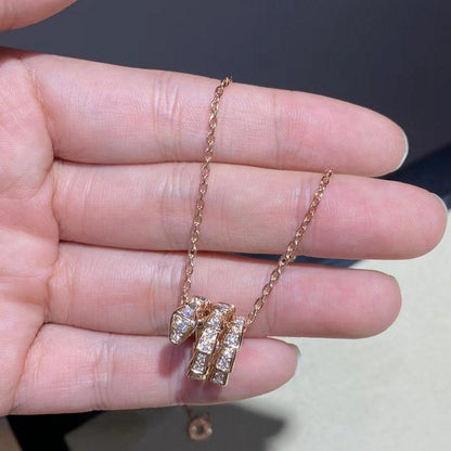 [LuckyStar]SERPENTI ROTGOLD HALSKETTE DOPPELRING DIAMANT