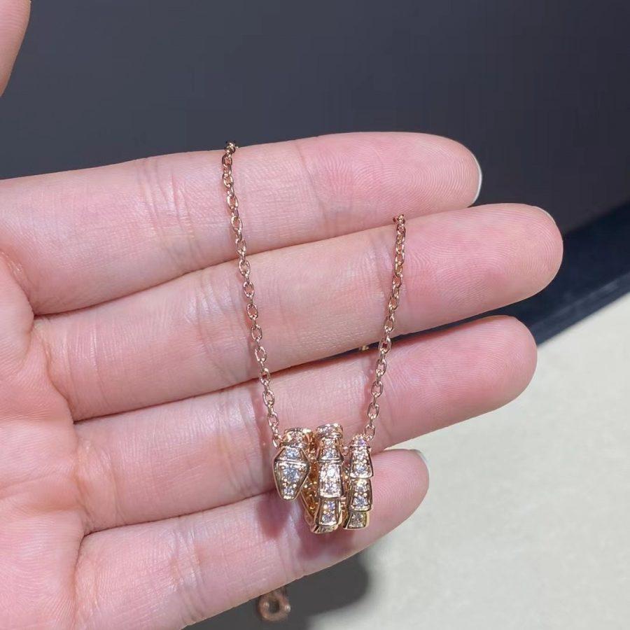 [LuckyStar]SERPENTI ROTGOLD HALSKETTE DOPPELRING DIAMANT