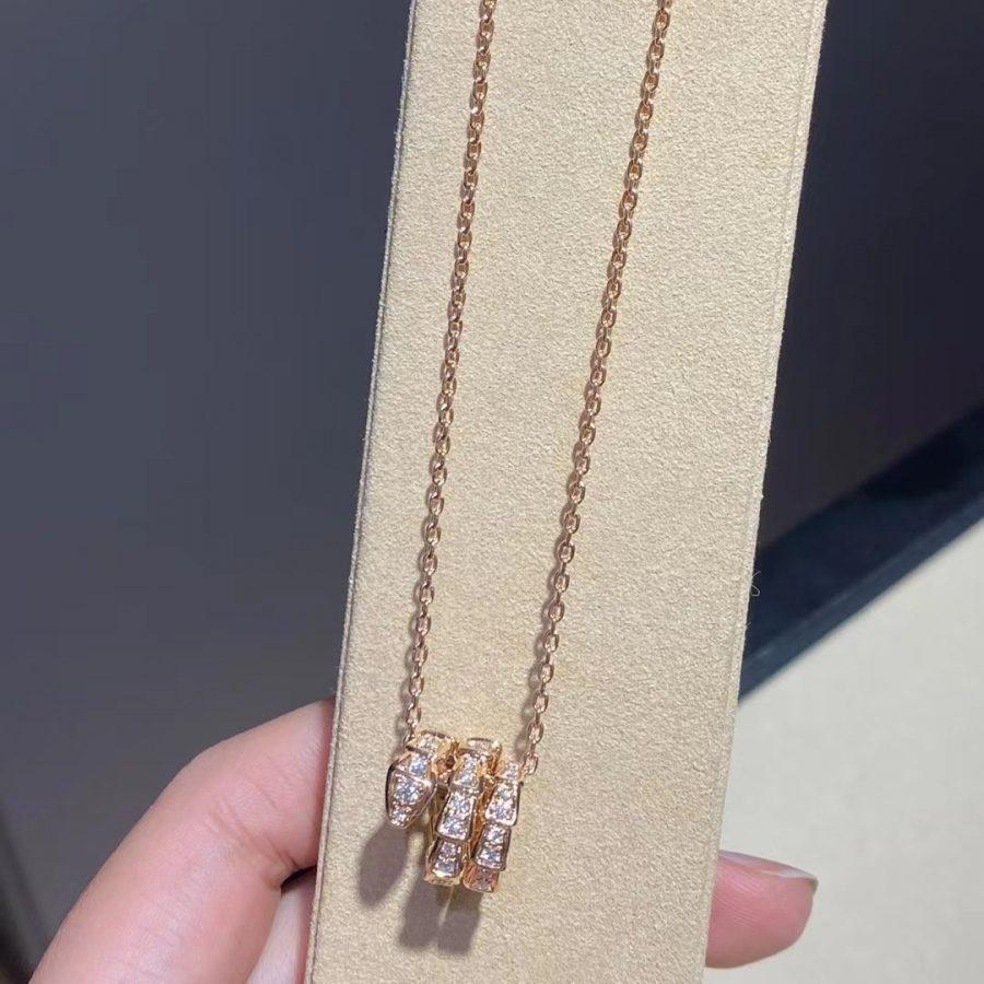 [LuckyStar]SERPENTI ROTGOLD HALSKETTE DOPPELRING DIAMANT