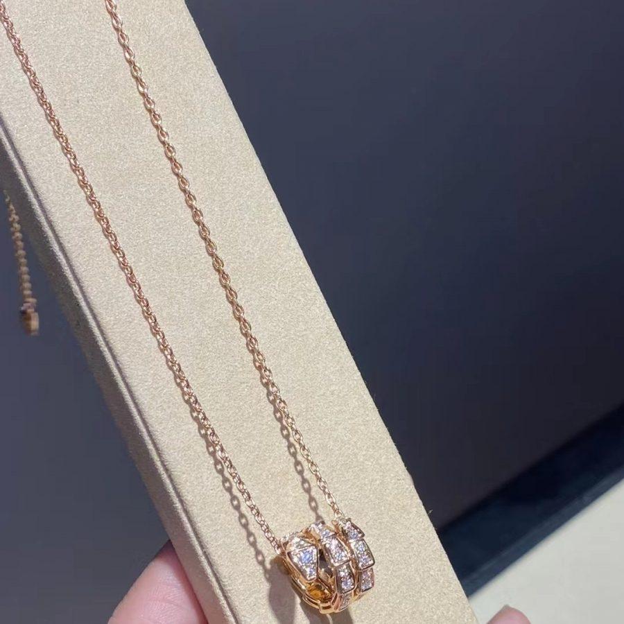 [LuckyStar]SERPENTI ROTGOLD HALSKETTE DOPPELRING DIAMANT