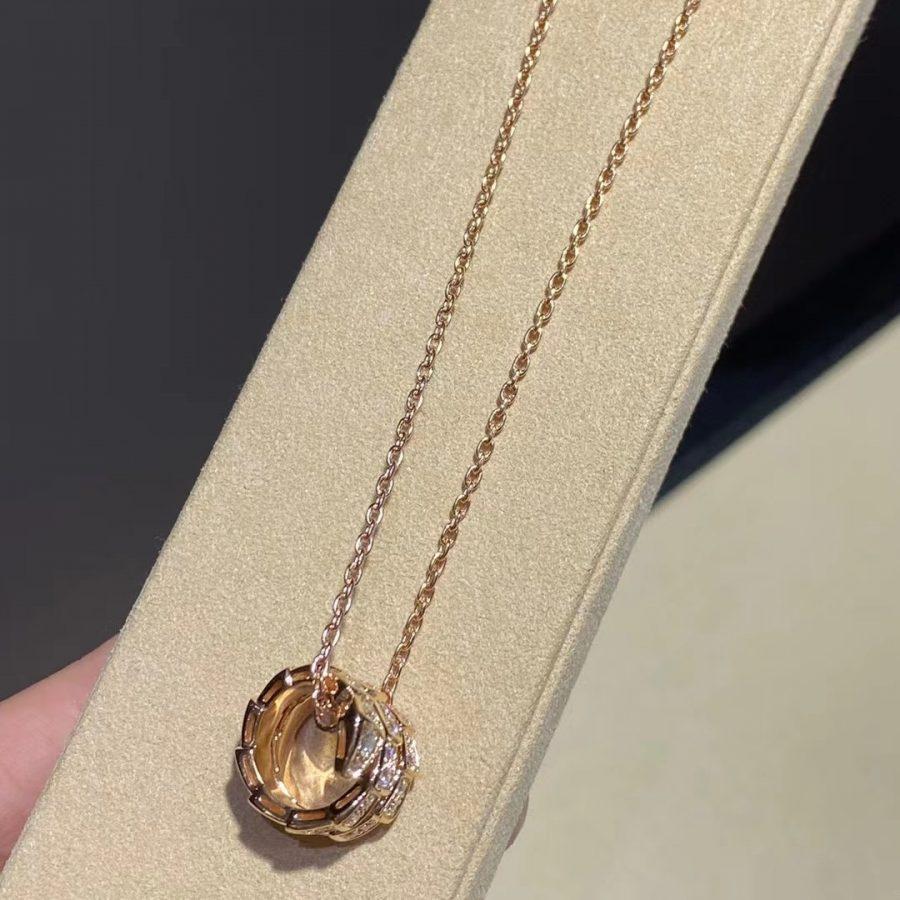 [LuckyStar]SERPENTI ROTGOLD HALSKETTE DOPPELRING DIAMANT